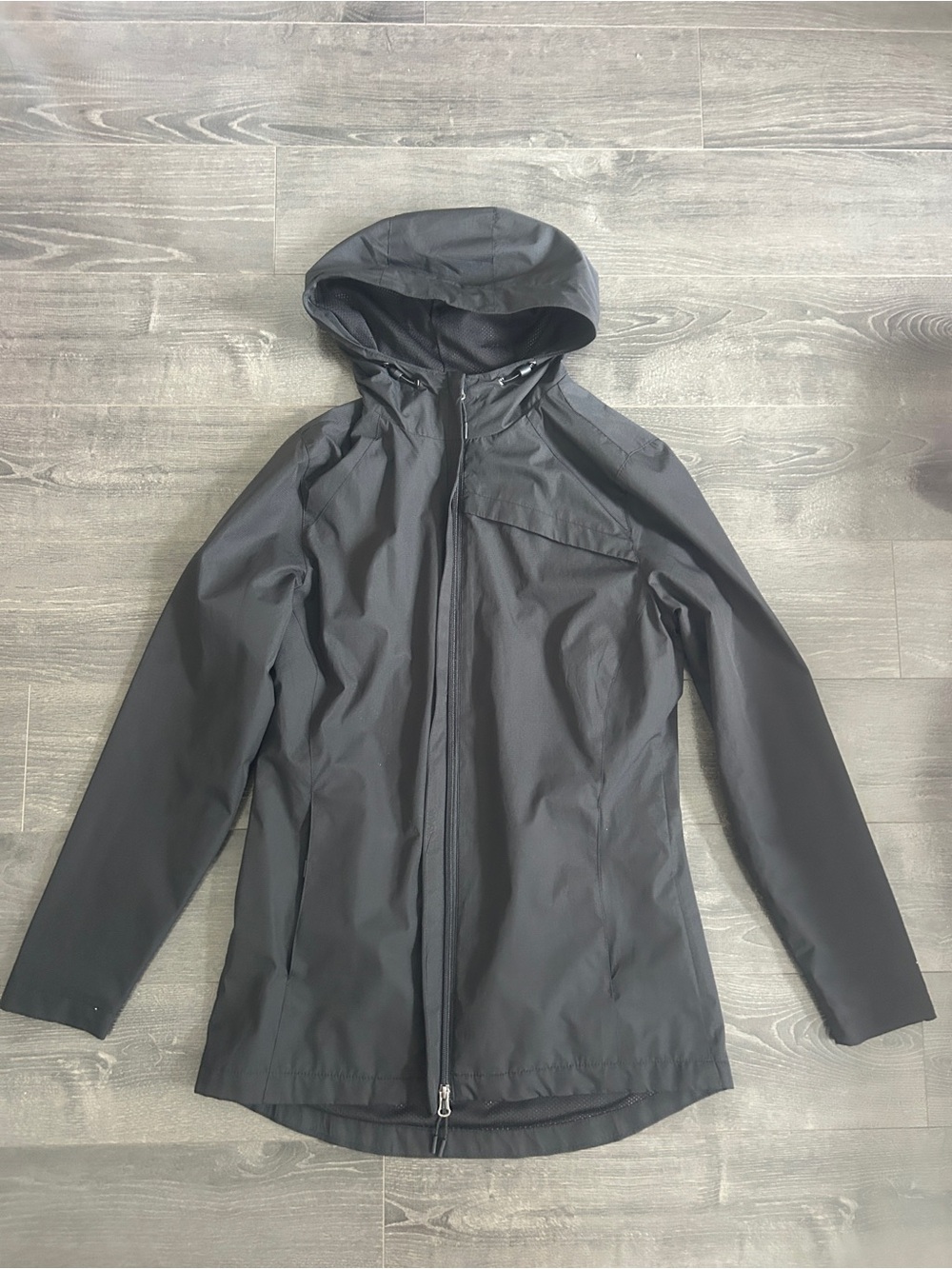 New Balance Women's Black Hooded Windbreaker Rain Jacket Sz Small
